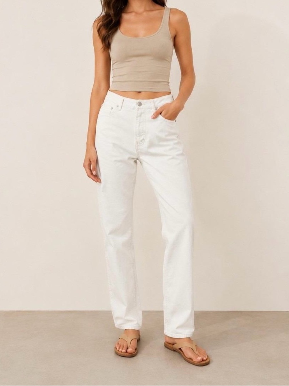 FRYE White High Rise Straight Leg Jeans — Size 6/28 -– 27” Inseam